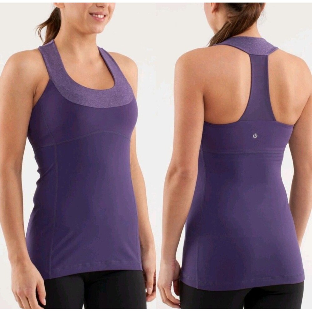 Lululemon Size 10 Scoop Neck Workout Yoga Racer Back Tank Concord Grape - Picture 1 of 7